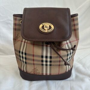 Vintage Burberry Small Drawstring Backpack